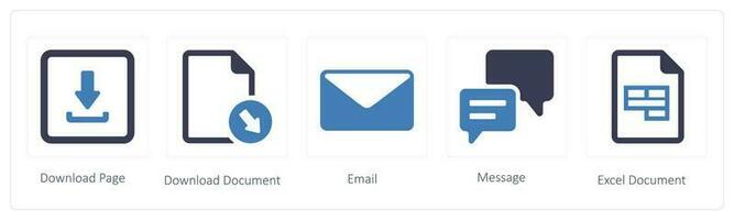 negocio íconos tal como descargar página y descargar documento vector