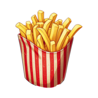 délicieux français frites clipart. croustillant vite nourriture illustration pour casse-croûte menus. génératif ai png