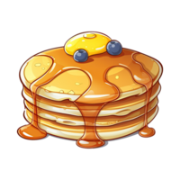 Delicious Pancake Illustration. Sweet Breakfast Treats and Dessert Clipart. Generative AI png