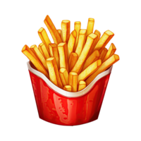 délicieux français frites clipart. croustillant vite nourriture illustration pour casse-croûte menus. génératif ai png