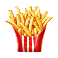 delicioso francés papas fritas clipart. crujiente rápido comida ilustración para bocadillo menús generativo ai png