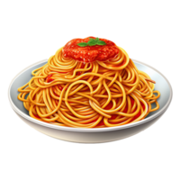 Delicious Italian Food Clipart. Cartoon Spaghetti Illustration. Generative AI png