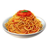 heerlijk Italiaans voedsel clip art. tekenfilm spaghetti illustratie. generatief ai png