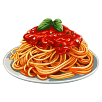 Delicious Italian Food Clipart. Cartoon Spaghetti Illustration. Generative AI png