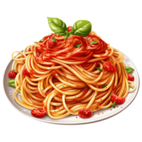 délicieux italien nourriture clipart. dessin animé spaghetti illustration. génératif ai png