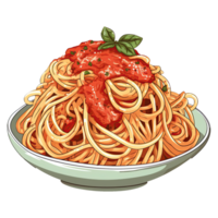 delizioso italiano cibo clipart. cartone animato spaghetti illustrazione. generativo ai png