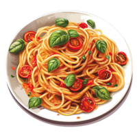 utsökt italiensk mat ClipArt. tecknad serie spaghetti illustration. generativ ai png