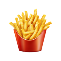 Delicious French Fries Clipart. Crispy Fast Food Illustration for Snack Menus. Generative AI png