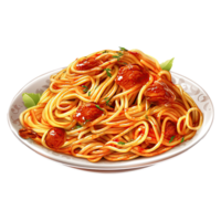 heerlijk Italiaans voedsel clip art. tekenfilm spaghetti illustratie. generatief ai png