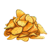 crujiente y delicioso frito patata papas fritas clipart. dibujos animados ilustración de sabroso rápido comida bocadillo. generativo ai png