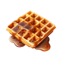 Delicious Waffles and Sweet Dessert. Tempting Breakfast Illustration. Generative AI png