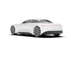 White modern car on transparent background. 3d rendering - illustration png