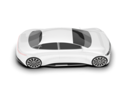 White modern car on transparent background. 3d rendering - illustration png