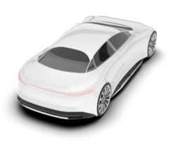 White modern car on transparent background. 3d rendering - illustration png