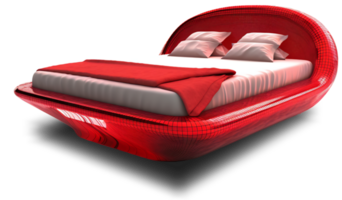 The beds - Futuristic Red Bed on transparent background - Generative AI, AI GENERATED png