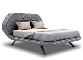 a camas - futurista cinzento cama em transparente fundo - generativo ai, ai gerado png