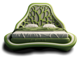The beds - Futuristic green Bed on transparent background - Generative AI, AI GENERATED png