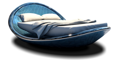 The beds - Futuristic Blue Bed on transparent background - , png