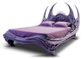 The beds - Futuristic Purple Bed on transparent background - Generative AI, AI GENERATED png