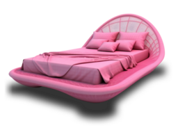 The beds - Futuristic Pink Bed on transparent background - Generative AI, AI GENERATED png