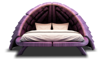 The beds - Futuristic Purple Bed on transparent background - Generative AI, AI GENERATED png