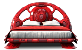 The beds - Futuristic Red Bed on transparent background - Generative AI, AI GENERATED png