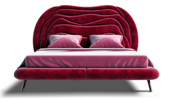 The beds - Futuristic velvet Bed on transparent background - Generative AI, AI GENERATED png