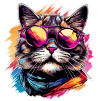 das cool Katzen - - generativ ai - - ai generiert png