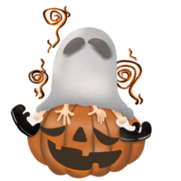 halloween illustration Drawn in cartoon style, highlighted in orange and black, giving it a mysterious and bold look. png