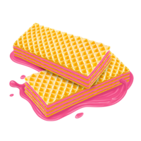 Crispy wafer cream with melted cream. transparent background png