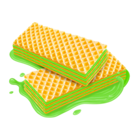 Crispy wafer cream with melted cream. transparent background png