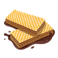 Crispy wafer cream with melted cream. transparent background png