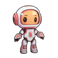 Cute cartoon robot on transparent background, ai generated, digital illustration. png