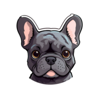 cute French bulldog puppy on transparent background, ai generated, digital illustration. png