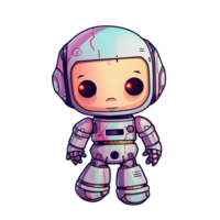 Cute cartoon robot on transparent background, ai generated, digital illustration. png