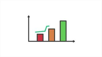 animiert Diagramm Diagramme Das sind abgebildet wie erleben ein schnell erhöhen, ansteigen sind geeignet zum präsentieren das Fortschritt von ein Idee, Projekt oder Unternehmen video