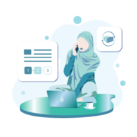 Female Muslim Office Socialmedia Specialist png