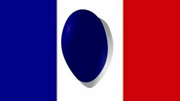 filage cœur dans le couleurs de le bleu, blanc et rouge français tricolore drapeau à célébrer Bastille journée. plein HD et boucle français drapeau mouvement Contexte animation. video