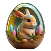 Hase mit Ostern Eier kostenlos png generativ ai