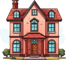 House Illustration in cartoon style AI Generative Image png