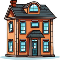House Illustration in cartoon style AI Generative Image png