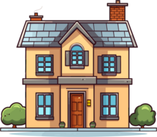 House Illustration in cartoon style AI Generative Image png