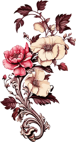 Blumen- dekorativ Element ai generativ Bild png