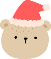 fofa Urso de pelúcia Urso vestindo Natal chapéu ilustração. png