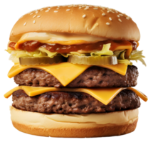 big classic beef meat cheese burger, AI Generated png