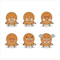 Snowball cookies cartoon character with various angry expressions vector