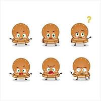 Cartoon character of snowball cookies with what expression vector