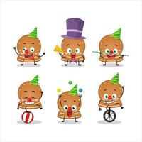 Cartoon character of snowball cookies with various circus shows vector