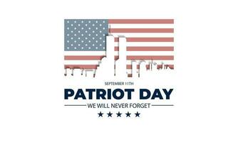 Patriot Day September 11th background vector illustration