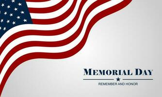 Memorial day background design with remember and honor text vector